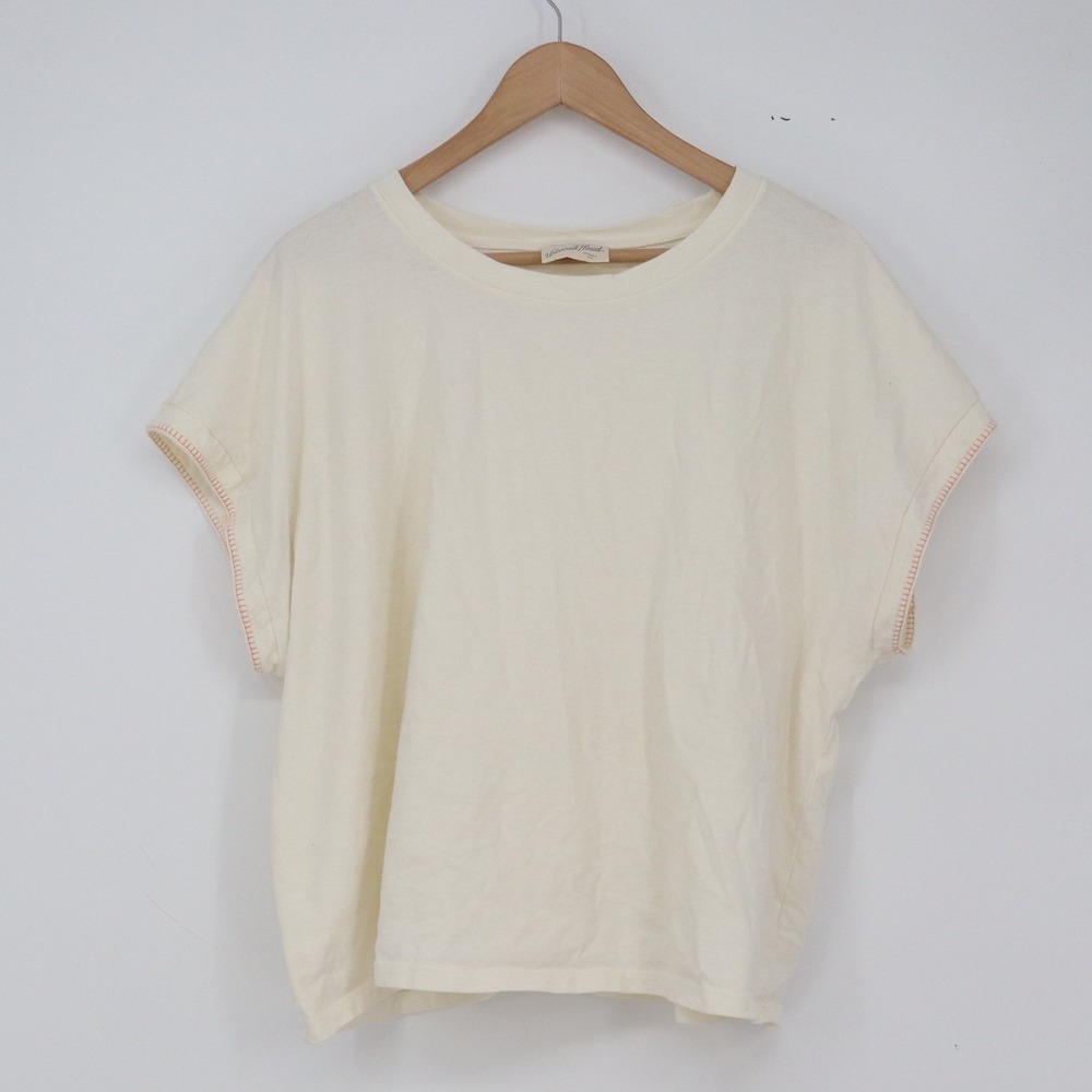 Universal Thread T-Shirt Womens XXL Boxy Cream Contrast Stitch Excellent